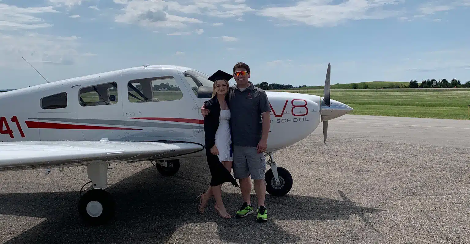 AV8 Questions, Nick Zak, Nick and AV8 Flight School graduate with plane