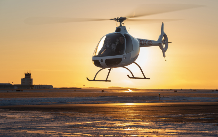 Cold weather flying in the Cabri helicopter, AV8 Flight School, Eden Prairie